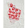 imageMakeMeChic Womens Floral One Shoulder Tank Top Ruched Asymmetrical Sleeveless Y2k TopsRed and White