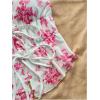 imageMakeMeChic Womens Floral Print Halter Top Shirred Lettuce Trim Knot Front Summer ShirtPink