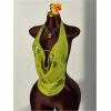 imageMakeMeChic Womens Floral Textured Halter Top Sleeveless Tie Back Elegant Cami Crop TopsGreen