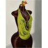 imageMakeMeChic Womens Floral Textured Halter Top Sleeveless Tie Back Elegant Cami Crop TopsGreen