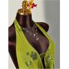 imageMakeMeChic Womens Floral Textured Halter Top Sleeveless Tie Back Elegant Cami Crop TopsGreen