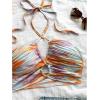 imageMakeMeChic Womens Floral Tie Dye Halter Top Ruched Criss Cross Cut Out Boho Crop TopsMulticolor
