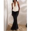 imageMakeMeChic Womens Going Out Tops Sexy Deep V Cowl Neck Blackless Sequin Halter TopApricot