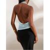 imageMakeMeChic Womens Going Out Tops Sexy Deep V Cowl Neck Blackless Sequin Halter TopBlue