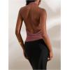 imageMakeMeChic Womens Going Out Tops Sexy Deep V Cowl Neck Blackless Sequin Halter TopCoral Pink