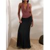 imageMakeMeChic Womens Going Out Tops Sexy Deep V Cowl Neck Blackless Sequin Halter TopCoral Pink