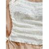 imageMakeMeChic Womens Halter Neck Drawstring Waist Sleeveless Summer Shirt Backless Crop TopsWhite