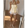 imageMakeMeChic Womens Halter Tops Ruched Backless Ruffle Hem Shirred Going Out Tank TopApricot