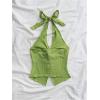imageMakeMeChic Womens Halter Tops Slit Twist Front Backless Cute Summer Tank TopGreen