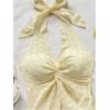 imageMakeMeChic Womens Halter Tops Slit Twist Front Backless Cute Summer Tank TopLight Yellow