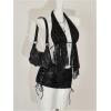 imageMakeMeChic Womens Halter Tops Y2k Going Out Cheetah Print TopBlack Lace