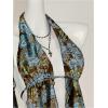 imageMakeMeChic Womens Halter Tops Y2k Going Out Cheetah Print TopBoho Blue
