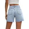 imageMakeMeChic Womens High Waist Jean Shorts Casual Raw Hem Straight Leg Summer Denim ShortsMedium Wash