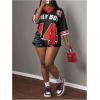 imageMakeMeChic Womens Jersey Shirts Number Graphic Oversized Y2K Tee TopsBlack