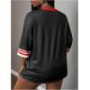 imageMakeMeChic Womens Jersey Shirts Number Graphic Oversized Y2K Tee TopsBlack