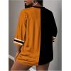imageMakeMeChic Womens Jersey Shirts Number Graphic Oversized Y2K Tee TopsBlack Orange