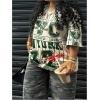imageMakeMeChic Womens Jersey Shirts Number Graphic Oversized Y2K Tee TopsGreen