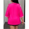 imageMakeMeChic Womens Jersey Shirts Number Graphic Oversized Y2K Tee TopsHot Pink