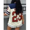 imageMakeMeChic Womens Jersey Shirts Number Graphic Oversized Y2K Tee TopsMulticolor