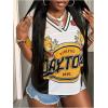 imageMakeMeChic Womens Jersey Shirts Number Graphic Oversized Y2K Tee TopsMustard Yellow