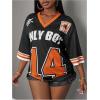imageMakeMeChic Womens Jersey Shirts Number Graphic Oversized Y2K Tee TopsOrange