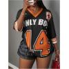 imageMakeMeChic Womens Jersey Shirts Number Graphic Oversized Y2K Tee TopsOrange