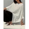 imageMakeMeChic Womens Knit Ponchos Shrug Shawl Wraps Sheer Poncho Sweater Asymmetrical TopsBeige