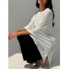 imageMakeMeChic Womens Knit Ponchos Shrug Shawl Wraps Sheer Poncho Sweater Asymmetrical TopsBeige