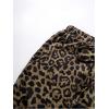 imageMakeMeChic Womens Leopard Print Pants Elastic Waist Wide Leg Straight Loose Long Trousers with PocketMulticolor
