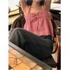 imageMakeMeChic Womens Plaid Gingham Bow Camisole Top Sleeveless Ruffle Smocked Going Out Crop TopsRed