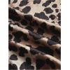 imageMakeMeChic Womens Plus Size Cheetah Print Dress V Neck Ruffle Hem Lace Bodycon Midi DressesMulticolor