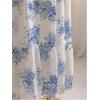 imageMakeMeChic Womens Plus Size Dress Floral Square Neck Short Sleeve A Line Shirred Boho Maxi DressesBlue and White