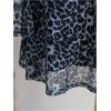 imageMakeMeChic Womens Plus Size Lace Leopard Print Dress Bell Sleeve Bow Front Dress Mini Party DressesBlue