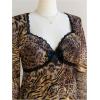 imageMakeMeChic Womens Plus Size Lace Leopard Print Dress Bell Sleeve Bow Front Dress Mini Party DressesMulticolor B