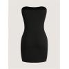 imageMakeMeChic Womens Plus Size Strapless Tube Dress Backless Split Bodycon Party Mini DressesBlack