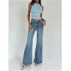 imageMakeMeChic Womens Ruffle Layered Halter Top Sleeveless Tie Back Y2K Crop TopsBlue