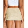 imageMakeMeChic Womens Sequin Sparkly Skirt Mini Micro Glitter Y2k Low Rise Summer SkirtApricot