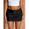 imageMakeMeChic Womens Sequin Sparkly Skirt Mini Micro Glitter Y2k Low Rise Summer SkirtBlack