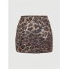 imageMakeMeChic Womens Sequin Sparkly Skirt Mini Micro Glitter Y2k Low Rise Summer SkirtLeopard