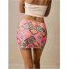 imageMakeMeChic Womens Sequin Sparkly Skirt Mini Micro Glitter Y2k Low Rise Summer SkirtPink Multicolor