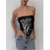 imageMakeMeChic Womens Sequin Sparkly Tie Backless Tube Crop Tops Strapless Bandeau Top ClubwearBlack