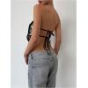 imageMakeMeChic Womens Sequin Sparkly Tie Backless Tube Crop Tops Strapless Bandeau Top ClubwearBlack