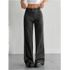 imageMakeMeChic Womens Striped Dressy Pants Straight Leg Work Office Long TrousersBlack