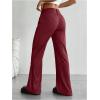 imageMakeMeChic Womens Striped Dressy Pants Straight Leg Work Office Long TrousersBurgundy
