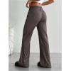 imageMakeMeChic Womens Striped Dressy Pants Straight Leg Work Office Long TrousersChocolate Brown