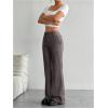 imageMakeMeChic Womens Striped Dressy Pants Straight Leg Work Office Long TrousersChocolate Brown