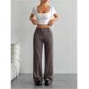 imageMakeMeChic Womens Striped Dressy Pants Straight Leg Work Office Long TrousersChocolate Brown