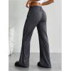 imageMakeMeChic Womens Striped Dressy Pants Straight Leg Work Office Long TrousersDark Grey