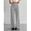 imageMakeMeChic Womens Striped Dressy Pants Straight Leg Work Office Long TrousersLight Grey