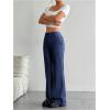 imageMakeMeChic Womens Striped Dressy Pants Straight Leg Work Office Long TrousersRoyal Blue